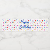 スウィートスプリンクルバースデーパーティーテーマ ペットボトルラベル (シングルラベル)