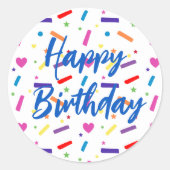 スウィートスプリンクルバースデーパーティーテーマ ラウンドシール (正面)