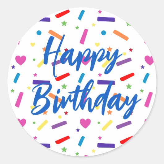 スウィートスプリンクルバースデーパーティーテーマ ラウンドシール (正面)