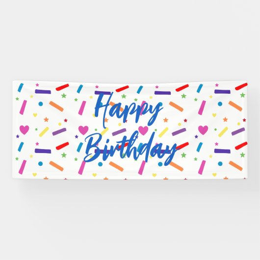 スウィートスプリンクルバースデーパーティーテーマ 横断幕 (横)