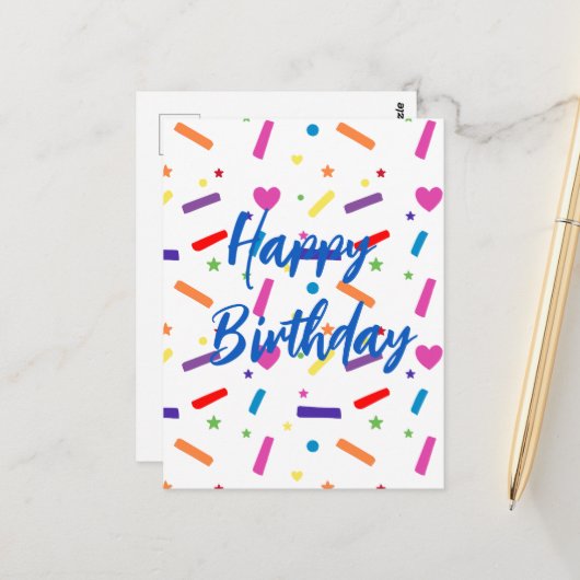 スウィートスプリンクル バースデーパーティーテーマ ポストカード (正面/裏面インサイチュ)