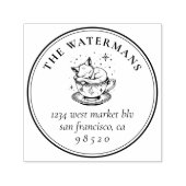 スウィートスリーピングマジカルベビーキツネ名&アドレス セルフインキングスタンプ (デザイン)