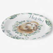 スウィートスロッスマムマハグユーカリプタスベイビーシャワー ペーパープレート (アングル)