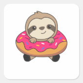 スウィートスロッスローフドーナツスプリンクルピンク スクエアシール (正面)