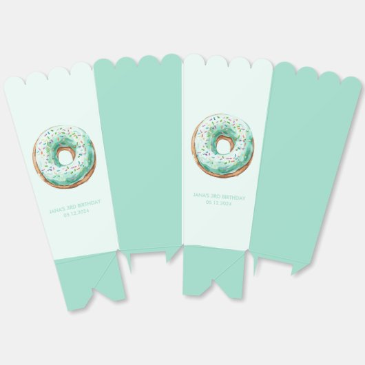 スウィートタイムパステルグリーンドーナツ誕生日 フェイバーボックス (見開き)