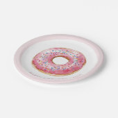 スウィートタイムパステルピンクドーナツ誕生日 ペーパープレート (アングル)