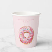 スウィートタイムパステルピンクドーナツ誕生日 紙コップ (裏面)