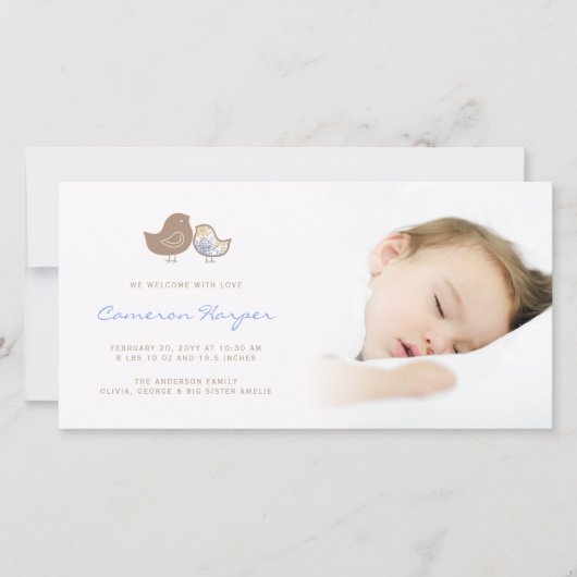 スウィートダマスクチックス男の赤ちゃん誕生のお知らせ 案内状 (正面)