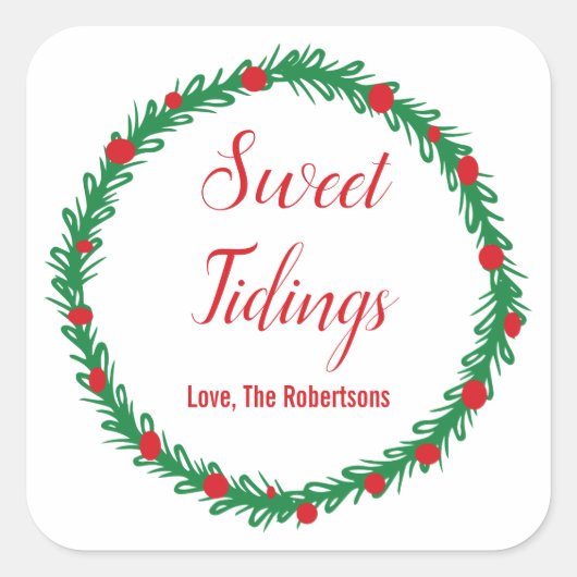 スウィートチディングシール,クリスマス,ホリディトリート スクエアシール (正面)