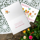 スウィートチャーピースバード&蝶誕生日 カード