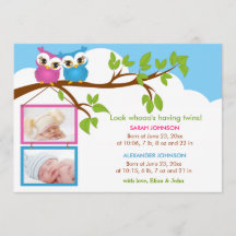 スウィートツインズフクロガールボーイ写真誕生のお知らせ