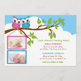 スウィートツインズフクロガールボーイ写真誕生のお知らせ 案内状