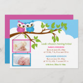 スウィートツインズフクロガールボーイ写真誕生のお知らせ 案内状 (正面/裏面)