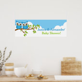 スウィートツインズフールズボーイベビーシャワーバナー ポスター (キッチン)