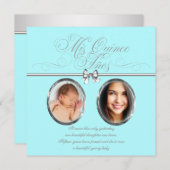 スウィートティール（緑がかった色）ブルーフォトキンセアニェラ 招待状 (正面/裏面)