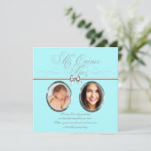 スウィートティール（緑がかった色）ブルーフォトキンセアニェラ 招待状 (スタンド正面)