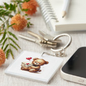 スウィートテディベアーヴァレンティーンズデイブマイヌ キーホルダー (正面右)