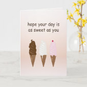 スウィートデイアイスクリームカスタムグリーティングカード カード (黄色い花)