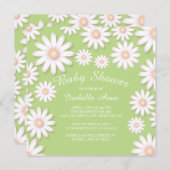 スウィートデイジーニュートラルベビーシャワー招待状 招待状 (正面/裏面)