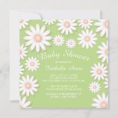 スウィートデイジーニュートラルベビーシャワー招待状 招待状 (正面)