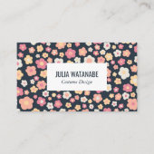 スウィートデイジーフローラQRコードソーシャルメディアシック 名刺 (正面)