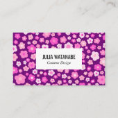 スウィートデイジーフローラQRコードソーシャルメディアシック 名刺 (正面)