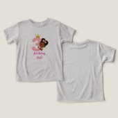 スウィートトドラー付き第3バースデーガールシャツ (デザイン正面&裏面)