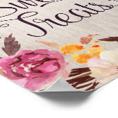 スウィートトリッ素朴トボホフローラブライダルシャワーサイン ポスター (角)