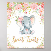 スウィートトリートサインガールエレファントベビーシャワーデコール ポスター (正面)