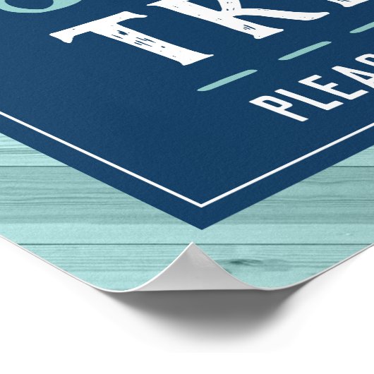 スウィートトリートサイン、ブルーとアクア ポスター (角)