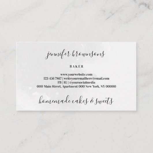 スウィートトリートチョコレートキャンディベーカリージャー 名刺 (裏面)