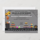 スウィートトリートハロウィーン誕生日パーティーの招待 招待状 (正面)