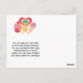 スウィートトリートハートレインボー誕生日サンキュー ポストカード (裏面)