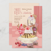 スウィートトリートバースデーパーティー 招待状 (正面/裏面)