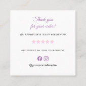 スウィートトリートパープルありがとう スクエア名刺 (裏面)