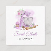 スウィートトリートパープルありがとう スクエア名刺 (正面)