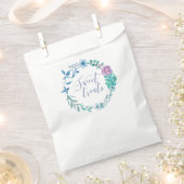 スウィートトリートパープルフローラ結婚式の引き出物バッグ フェイバーバッグ (クリップ留めされた状態)