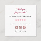 スウィートトリートベーカリーありがとう スクエア名刺 (裏面)