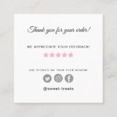 スウィートトリートベーカリーありがとう スクエア名刺 (裏面)