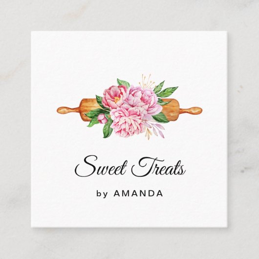 スウィートトリートベーカリーありがとう スクエア名刺 (正面)