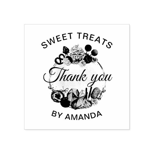 スウィートトリートベーカリーサンキュー ラバースタンプ (インプリント)