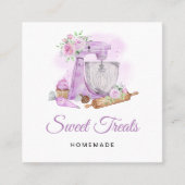 スウィートトリートベーカリーパープル スクエア名刺 (正面)