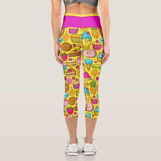 スウィートトリートポップ・アートのファッションカプリスレギンス カプリレギンス (裏面)