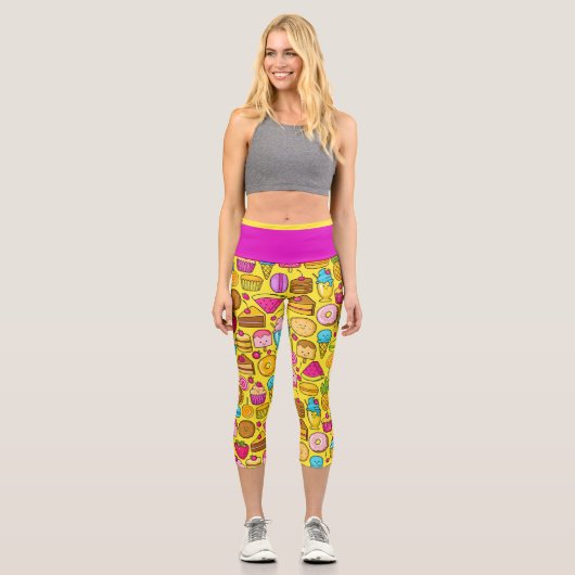 スウィートトリートポップ・アートのファッションカプリスレギンス カプリレギンス (正面)