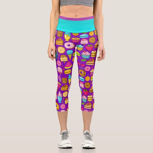 スウィートトリートポップ・アートのファッションカプリスレギンス カプリレギンス (正面)