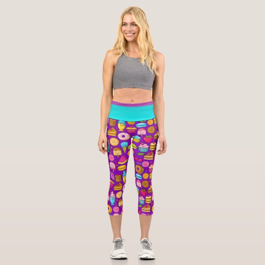 スウィートトリートポップ・アートのファッションカプリスレギンス カプリレギンス (正面)