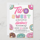 スウィートドナツガールの2歳の誕生日 招待状 (正面)