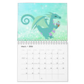 スウィートドラゴンベビーグリッターピンクローズ金ゴールドパステル カレンダー (3月 2026)