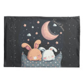 スウィートドリームキュートデザインバニーパーソナライズされたネーム 枕カバー (裏面)