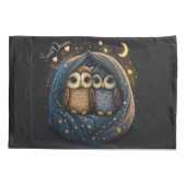 スウィートドリームキュートデザインフクロウパーソナライズされたの名前 枕カバー (裏面)